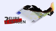 Das Logo "Eure Fragen", daneben ein brennender Geldschein