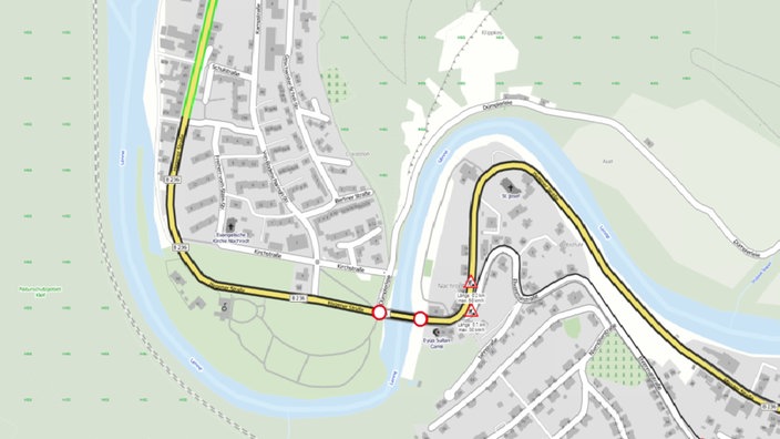 Grafik über die gesperrte Lennebrücke