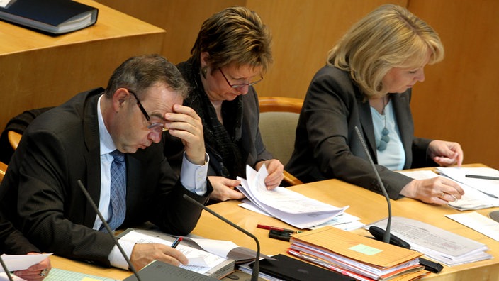 Walter Borjans, Sylvia Löhrmann und Hannelore Kraft