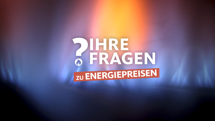 Gasflamme mit Logo / Schriftzug "Ihre Fragen zu Energiepreisen"