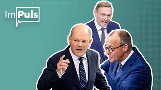 Olaf Scholz, Christian Lindner und Friedrich Merz 