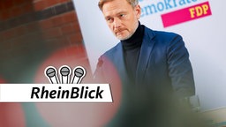 FDP-Parteichef Lindner während einer Pressekonferenz an einem Mikro stehend