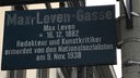 Straßenschild: Max-Leven-Gasse