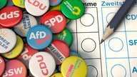 Parteien in Deutschland zur Wahl - Wahlzettel mit Stift Symbolbild zum Thema Stimmzettel