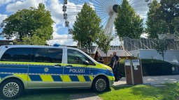 Polizeiauto vor dem Libori-Fest