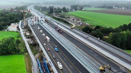 Luftaufnahme der Liedbachtalbrücke