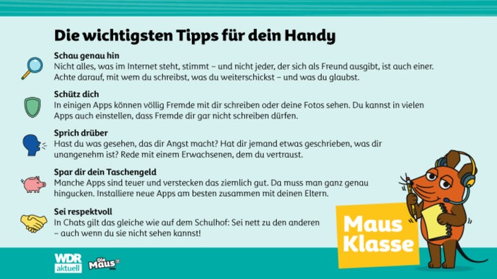 Handy-Tipps für Kinder von der Maus