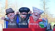 Motivwägen Jacques Tilly auf dem Rosenmontagszug in Düsseldorf