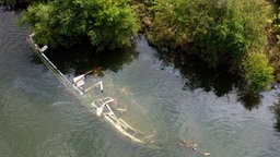 Die gesunkene Moornixe, fotografiert mit einer Drone am 21.07.2021.