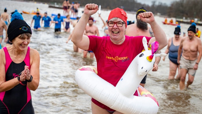 Neujahrsschwimmen im Halterner Stausee