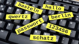 Passwörter auf einer Tastatur 