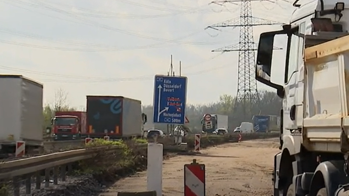 Autobahnbaustelle auf A57