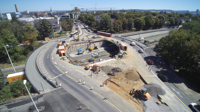 Luftaufnahme von der Baustelle am Endenicher Ei