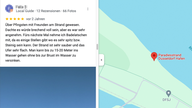 Kommentar zu Paradiesstrand in Düsseldorf auf Google Maps: Der Strand ist sehr sauber und das Ufer sehr flach. Man kann bis zu 15-20 Meter ins Wasser gehen, ohne bis zur Brust im wasser zu versinken. 