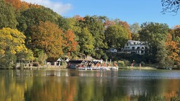 Blick auf den Alsdorfer Weiher im Herbst