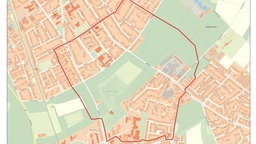 Plan von Rodenkirchen mit eingezeichnetem Evakuierungsradius