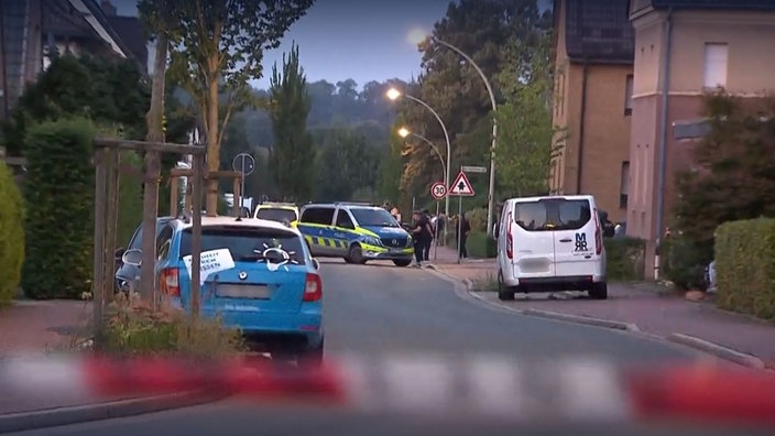 Polizeiwagen in der Straße in Selm