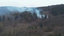 Bei Arnsberg bekämpft die Feuerwehr einen Waldbrand in der Nähe der A46