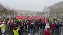 Das Bild zeigt Streikende in der Ruhrgebietsstadt Herne