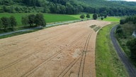 Die Aussicht auf die Bundestraße mit fehlendem Radweg.