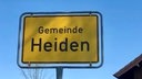 Das Ortsschild der Gemeinde Heiden