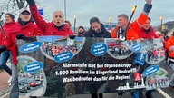 Demo gegen die Werkschließung von Thyssenkrupp im Siegerland.