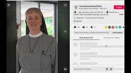 Die App-Ansicht eines der TikTok-Videos der Franziskanerinnen