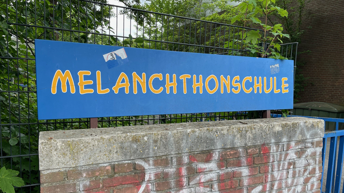 Der Schriftzug der Melanchthonschule