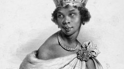 Zu sehen ist eine Zeichnung von Nzinga Mbandi.