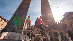 Fahrrad und Sonne in Bologna