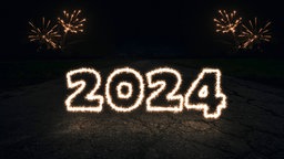 Schriftzug: Ein leuchtendes 2024.