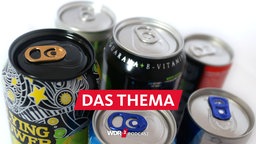 Verschiedene Dosen mit Energydrinks 