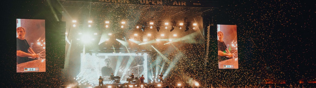 Aufzeichnung von der Bühne beim Büren Open Air im Dunkeln.