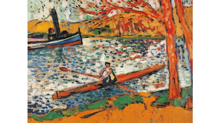 "Ruderboot bei Chatou" von Maurice de Vlaminck, Öl auf Leinwand, um 1906, ausgestellt im Von der Heydt-Museum in Wuppertal.