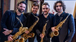 Das Signum Saxophone Quartet mit Guerino Bellarosa (l-r), Alan Lužar, Blaž Kemperle und Jacopo Taddei.