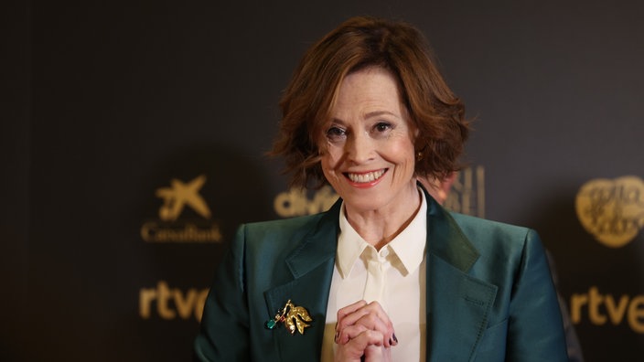 Sigourney Weaver, Schauspielerin und Filmproduzentin aus den USA, posiert auf einer Pressekonferenz.