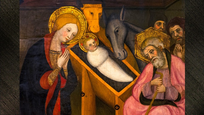 Detail aus: Weihnachtsdarstellung von Pere Serra (Katalonien, um 1400)