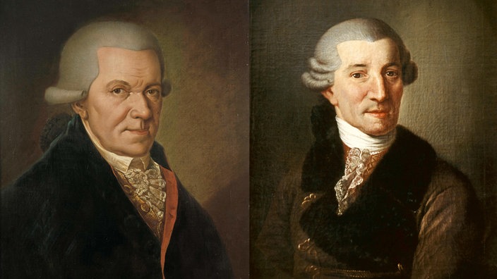 Porträts der Brüder Michael (links) und Joseph (rechts) Haydn.