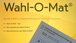 Wahl-O-Mat zur Europawahl 2024 auf einem Bildschirm