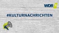 Symbolgrafik Kulturnachrichten: Ein Megaphon und der Schriftzug #KULTURNACHRICHTEN