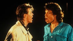 Mick Jagger und David Bowie 1985