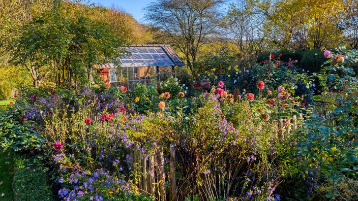 Luftaufnahme einer Gartenanlage