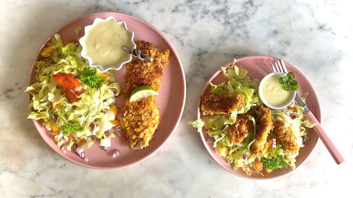 Fischstäbchen in der Cornflakes-Kruste