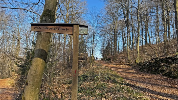 Wegschild zum Herveler Bruch.