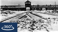 Konzentrationslager Auschwitz-Birkenau (Oswiecim). Blick auf die Schienen der Rampe, an der die Häftlinge ausgeladen wurden.