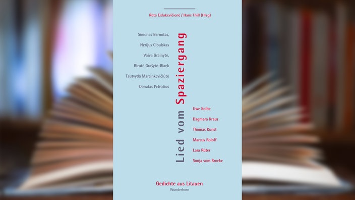 Buchcover: "Lied vom Spaziergang. Gedichte aus Litauen" hrsg. von Rūta Eidukevičienė und Hans Thill