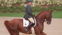 Dressurreiter Klaus Balkenhol auf Pferd "Goldstern"