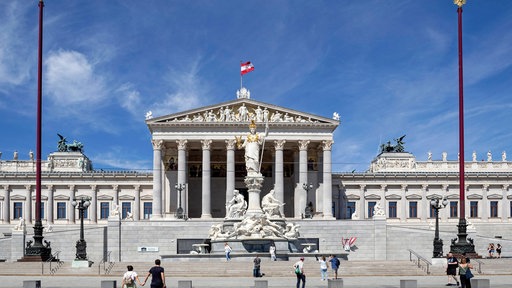 Außenansicht des Parlamentsgebäudes in Wien