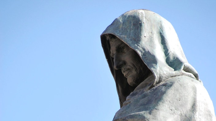 Das Giordano Bruno Denkmal auf dem Campo de'Fiori in Rom