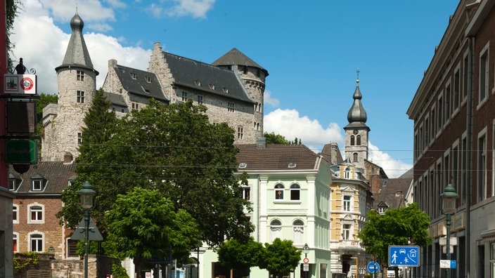 Unter der Burg Stolberg startet der Wanderweg "Kupferroute"